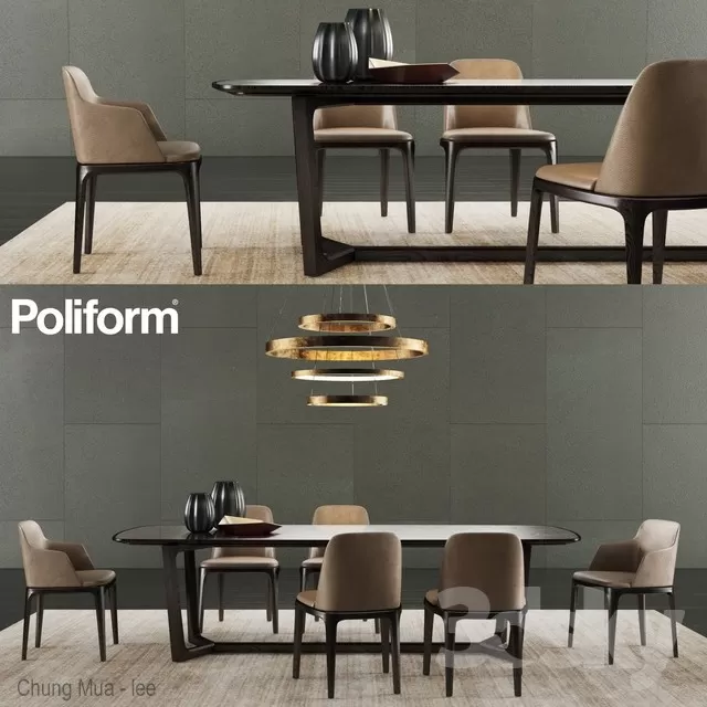 DECOR HELPER – KITCHEN – TABLE SET 3D MODELS – 265