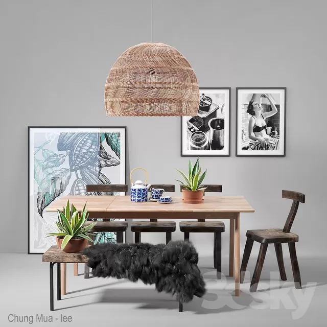 DECOR HELPER – KITCHEN – TABLE SET 3D MODELS – 270