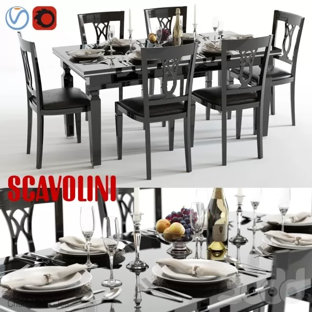 DECOR HELPER – KITCHEN – TABLE SET 3D MODELS – 304