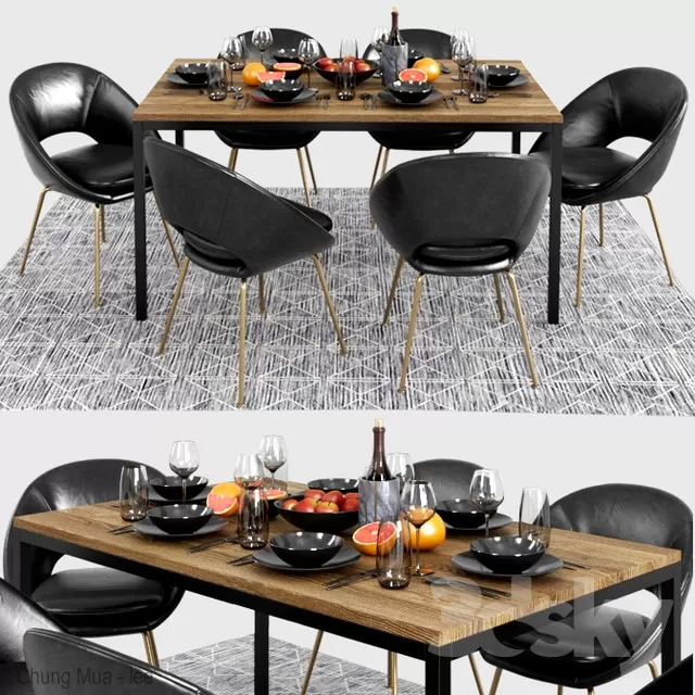 DECOR HELPER – KITCHEN – TABLE SET 3D MODELS – 319