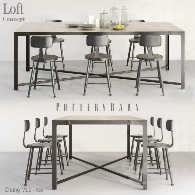 DECOR HELPER – KITCHEN – TABLE SET 3D MODELS – 346