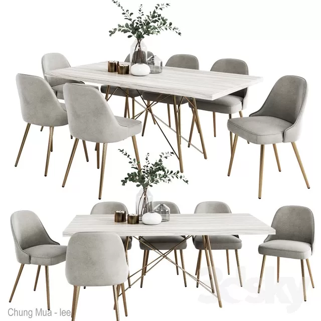 DECOR HELPER – KITCHEN – TABLE SET 3D MODELS – 348