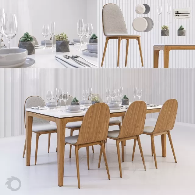 DECOR HELPER – KITCHEN – TABLE SET 3D MODELS – 36