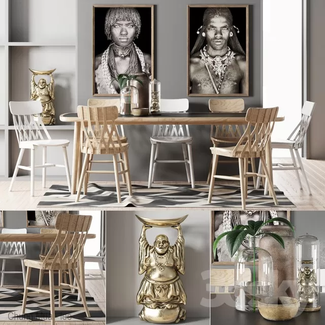 DECOR HELPER – KITCHEN – TABLE SET 3D MODELS – 352