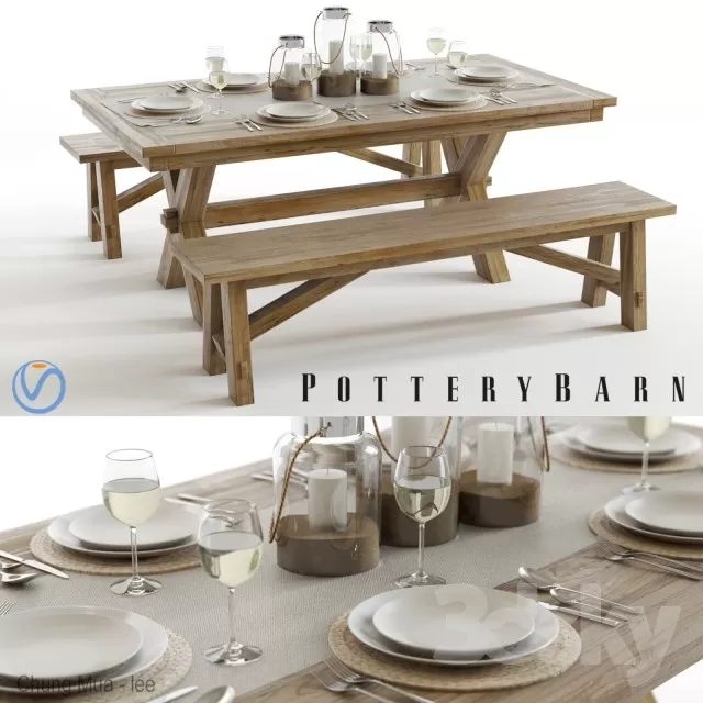 DECOR HELPER – KITCHEN – TABLE SET 3D MODELS – 400