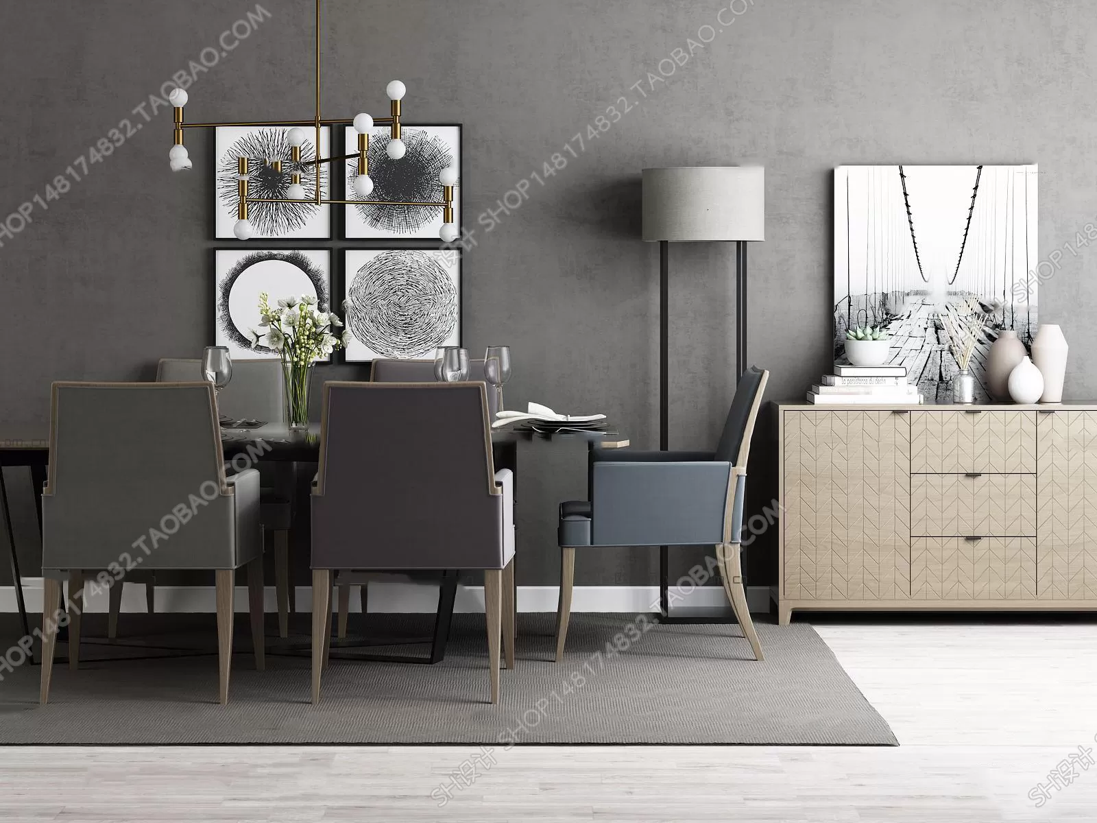 DECOR HELPER – KITCHEN – TABLE SET 3D MODELS – 66