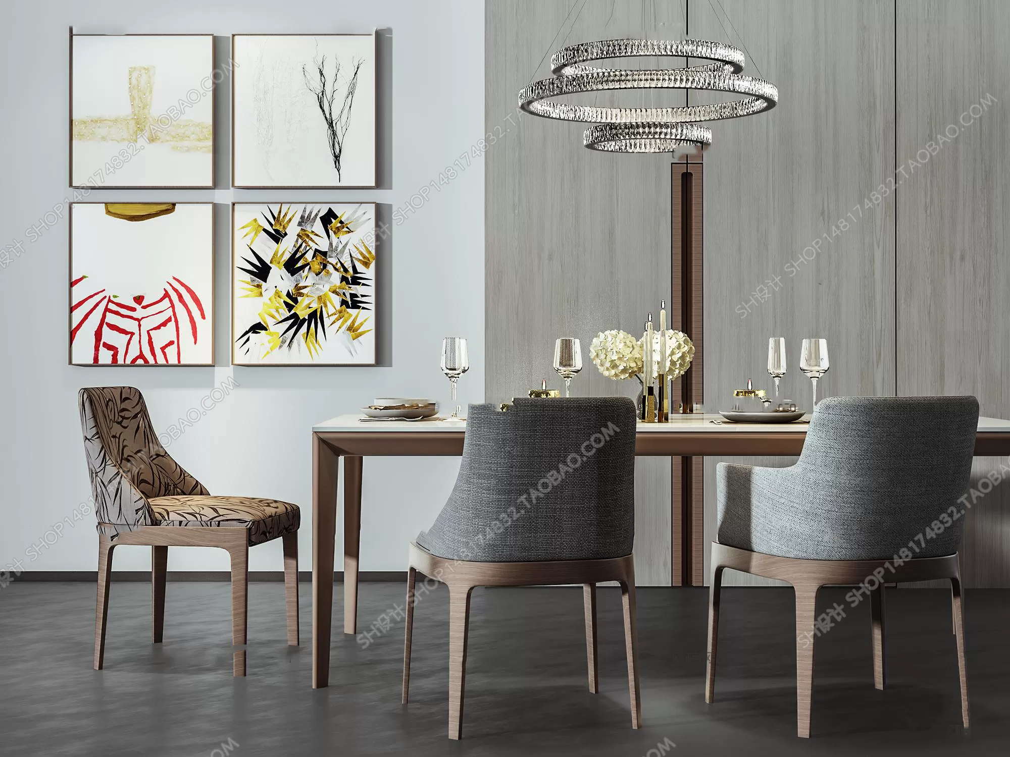 DECOR HELPER – KITCHEN – TABLE SET 3D MODELS – 75