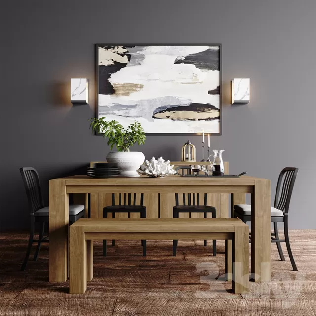 DECOR HELPER – KITCHEN – TABLE SET 3D MODELS – 77