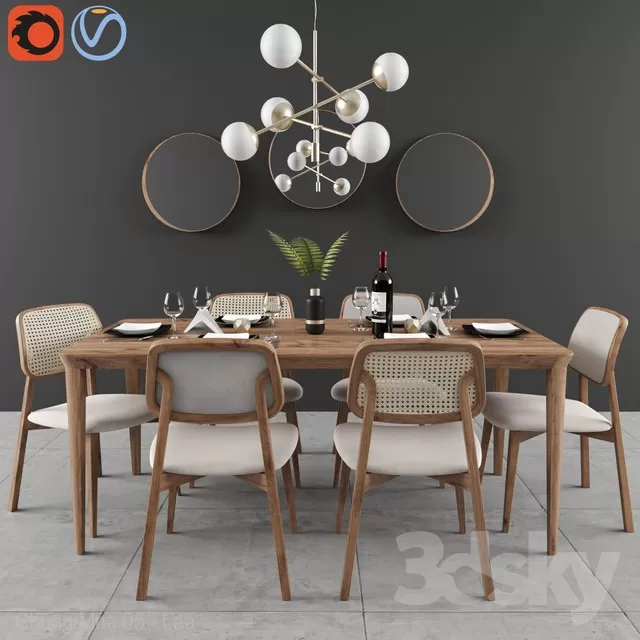 DECOR HELPER – KITCHEN – TABLE SET 3D MODELS – 90