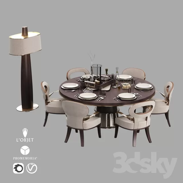 DECOR HELPER – KITCHEN – TABLE SET – CIRCLE 3D MODELS – 11