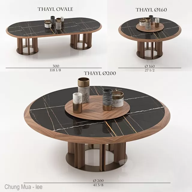 DECOR HELPER – KITCHEN – TABLE SET – CIRCLE 3D MODELS – 150