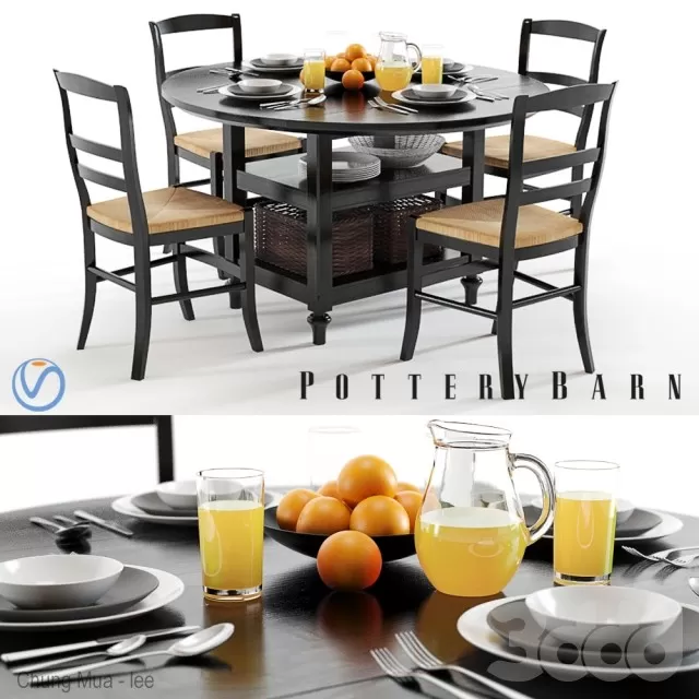 DECOR HELPER – KITCHEN – TABLE SET – CIRCLE 3D MODELS – 160