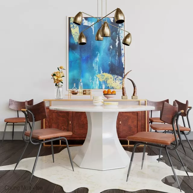 DECOR HELPER – KITCHEN – TABLE SET – CIRCLE 3D MODELS – 169