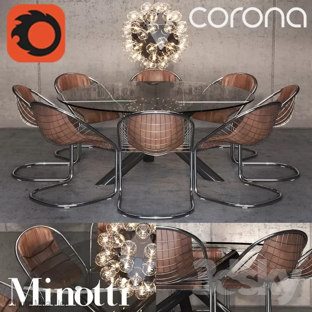 DECOR HELPER – KITCHEN – TABLE SET – CIRCLE 3D MODELS – 170