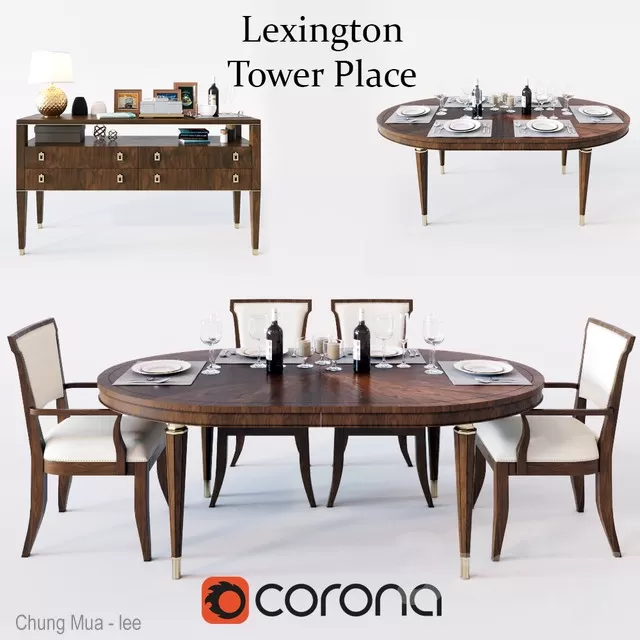 DECOR HELPER – KITCHEN – TABLE SET – CIRCLE 3D MODELS – 177