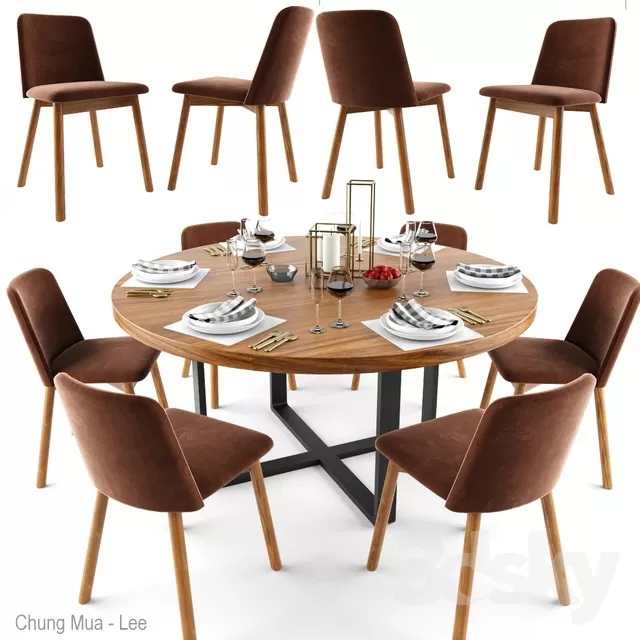 DECOR HELPER – KITCHEN – TABLE SET – CIRCLE 3D MODELS – 188