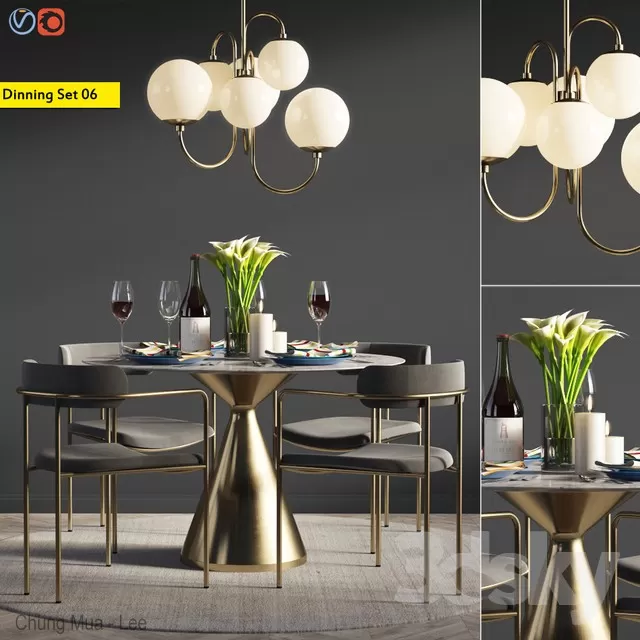 DECOR HELPER – KITCHEN – TABLE SET – CIRCLE 3D MODELS – 24