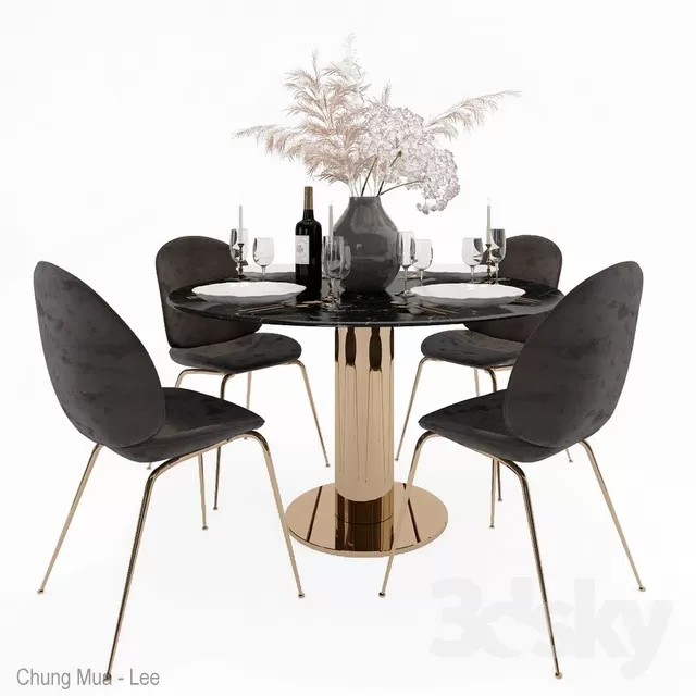 DECOR HELPER – KITCHEN – TABLE SET – CIRCLE 3D MODELS – 31