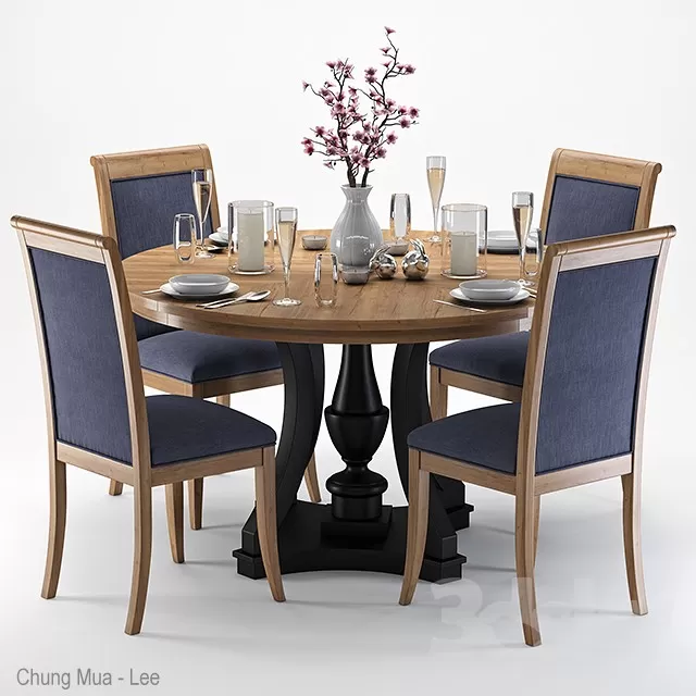 DECOR HELPER – KITCHEN – TABLE SET – CIRCLE 3D MODELS – 40