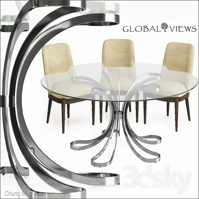 DECOR HELPER – KITCHEN – TABLE SET – CIRCLE 3D MODELS – 74