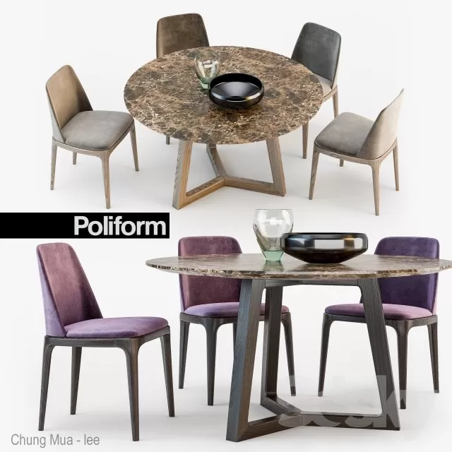 DECOR HELPER – KITCHEN – TABLE SET – CIRCLE 3D MODELS – 75