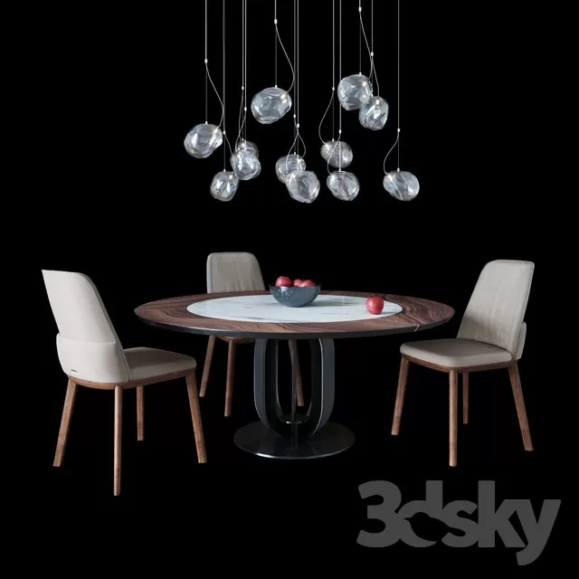 DECOR HELPER – KITCHEN – TABLE SET – CIRCLE 3D MODELS – 78
