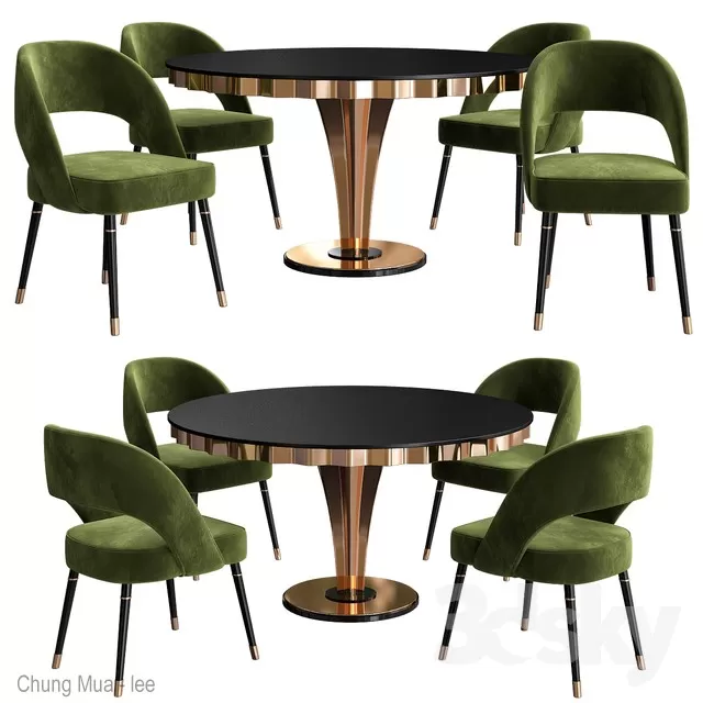 DECOR HELPER – KITCHEN – TABLE SET – CIRCLE 3D MODELS – 80