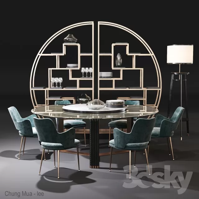 DECOR HELPER – KITCHEN – TABLE SET – CIRCLE 3D MODELS – 89