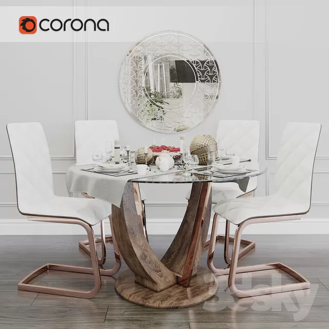 DECOR HELPER – KITCHEN – TABLE SET – CIRCLE 3D MODELS – 10