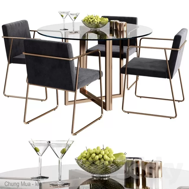 DECOR HELPER – KITCHEN – TABLE SET – CIRCLE 3D MODELS – 91