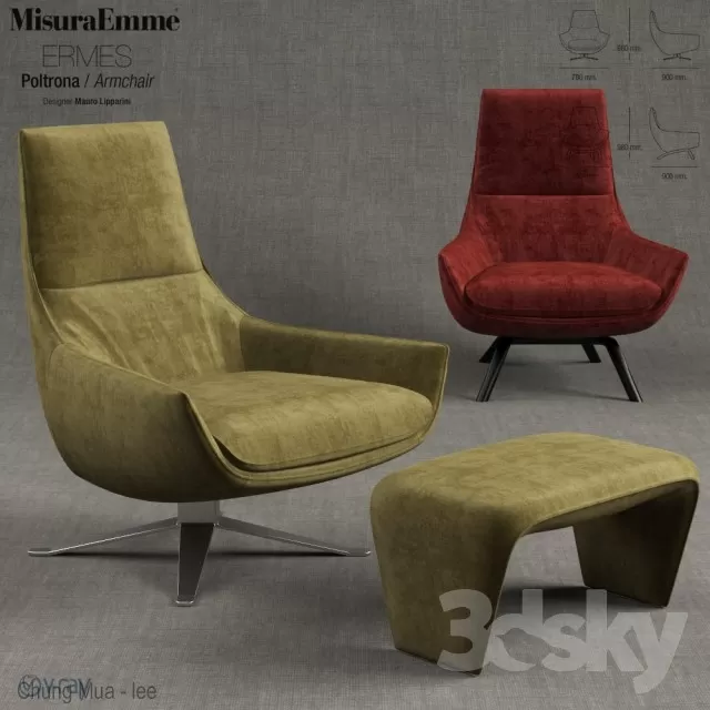DECOR HELPER – LIVING ROOM – ARMCHAIRS 3D MODELS – 371