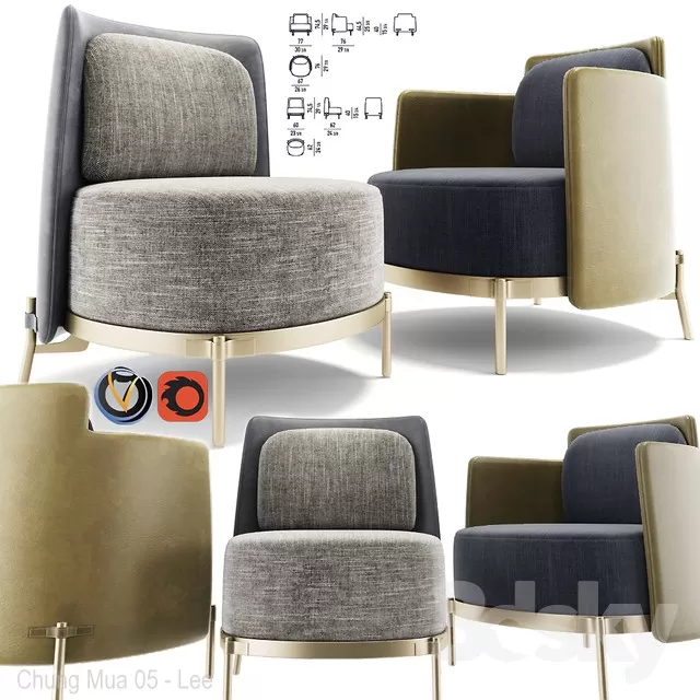 DECOR HELPER – LIVING ROOM – ARMCHAIRS 3D MODELS – 56