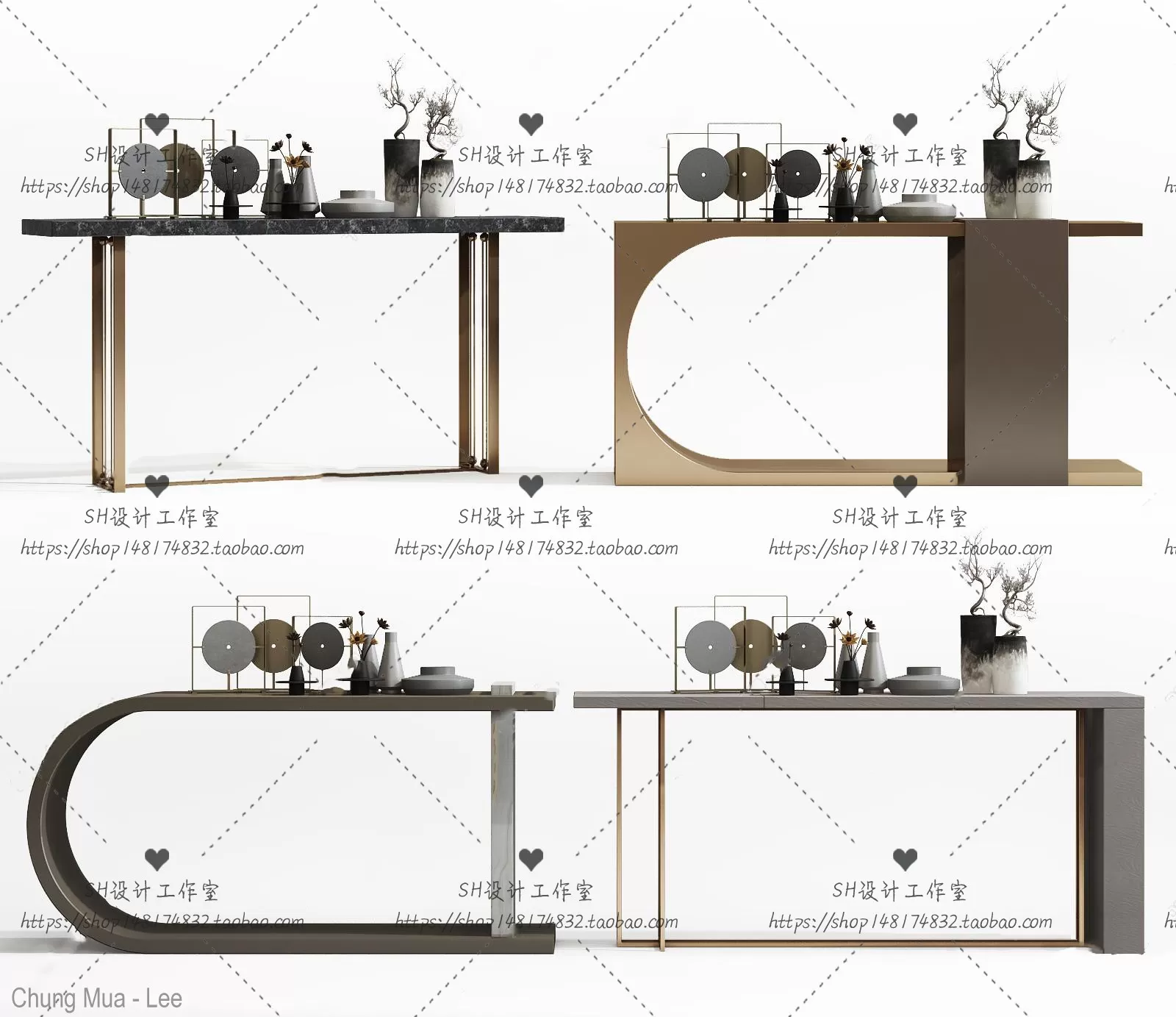 DECOR HELPER – LIVINGROOM – CONSOLE TABLE – TAOBAO 3D MODELS – 2