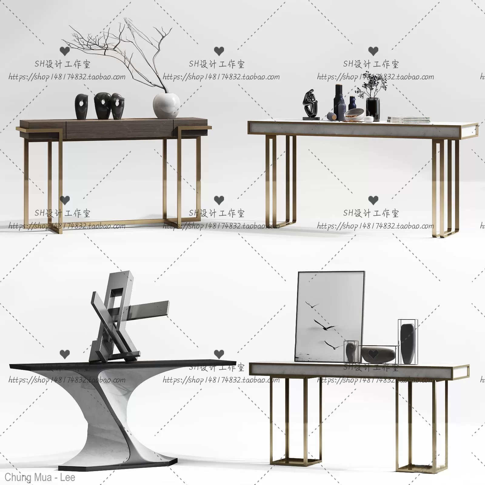 DECOR HELPER – LIVINGROOM – CONSOLE TABLE – TAOBAO 3D MODELS – 1