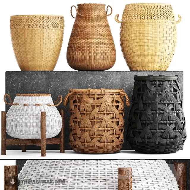 DECOR HELPER – LIVINGROOM – RATTAN 3D MODELS – 4