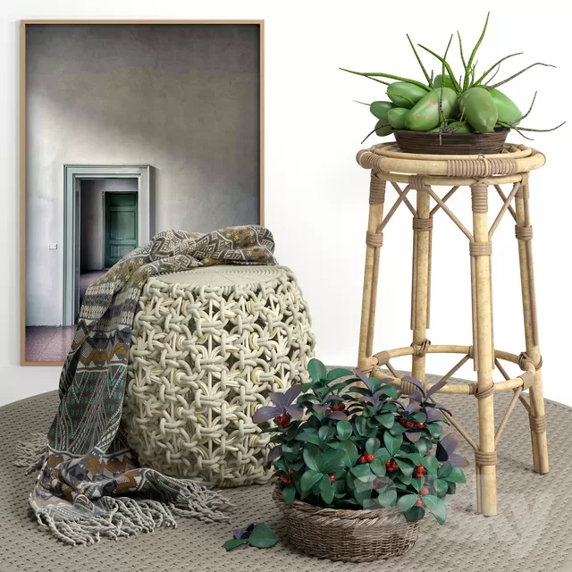 DECOR HELPER – LIVINGROOM – RATTAN 3D MODELS – 7