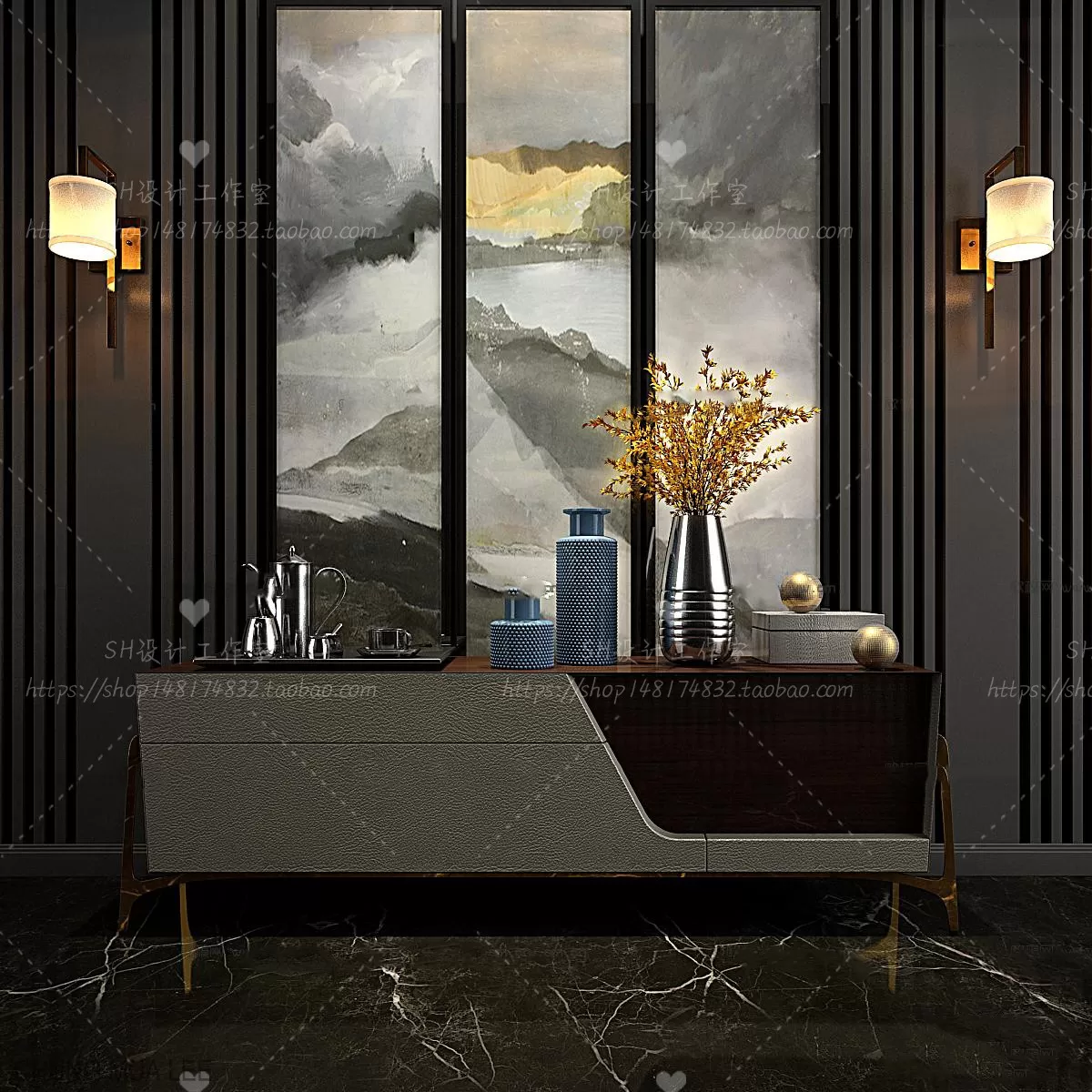 DECOR HELPER – LIVINGROOM – SIDEBOARD 3D MODELS – 123