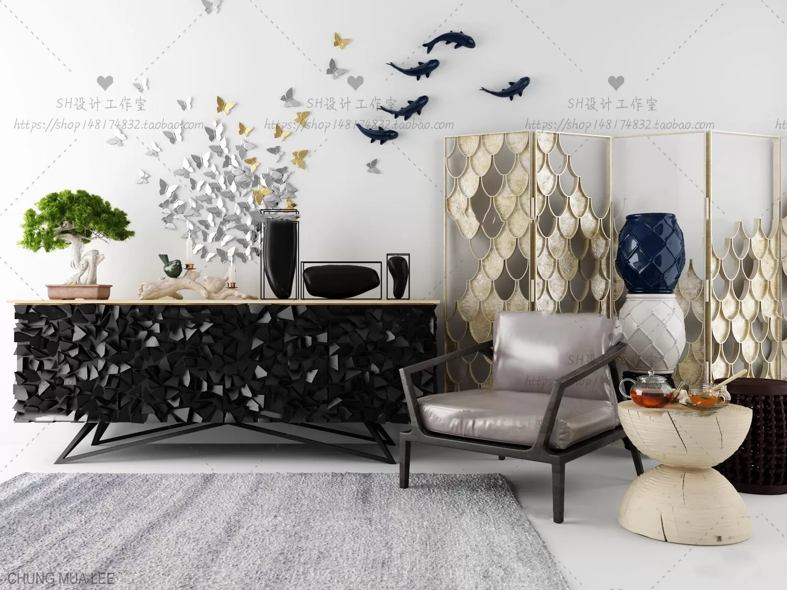 DECOR HELPER – LIVINGROOM – SIDEBOARD 3D MODELS – 34