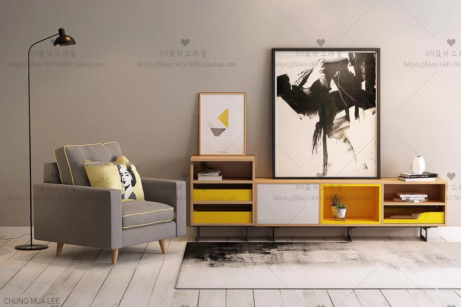 DECOR HELPER – LIVINGROOM – SIDEBOARD 3D MODELS – 5