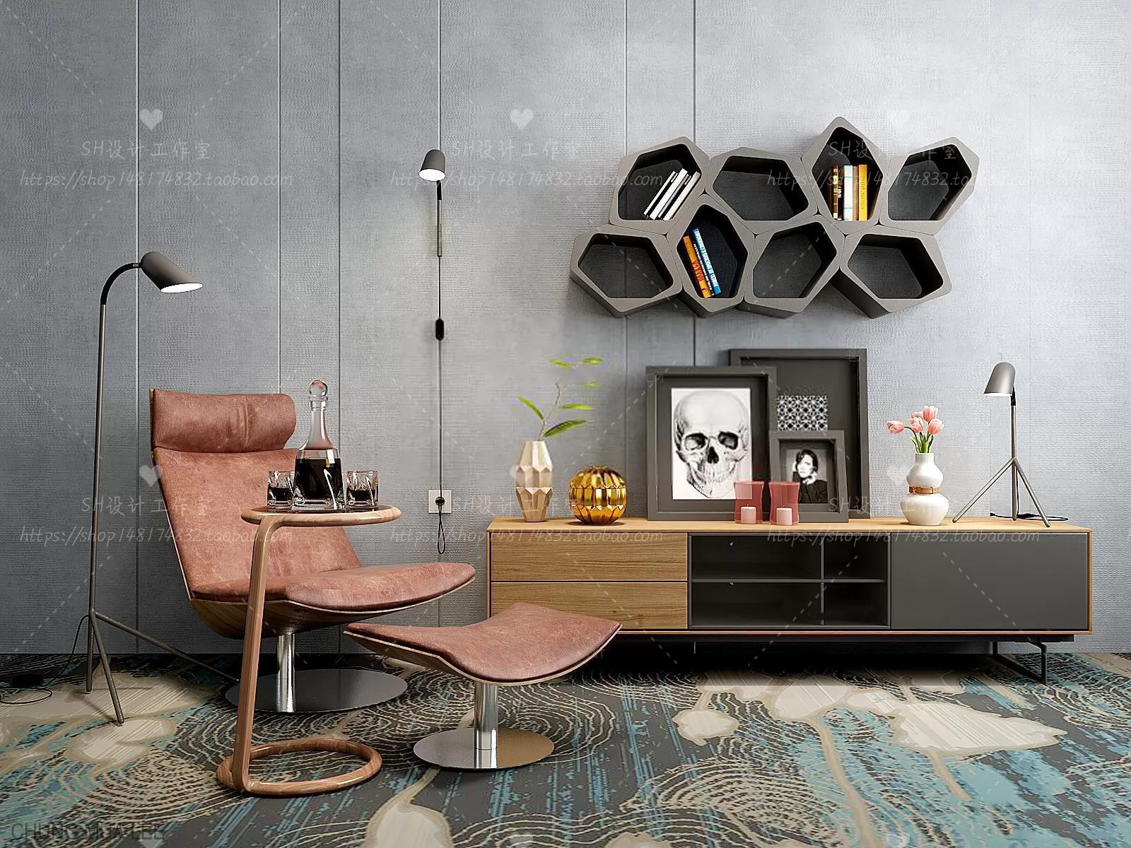 DECOR HELPER – LIVINGROOM – SIDEBOARD 3D MODELS – 50