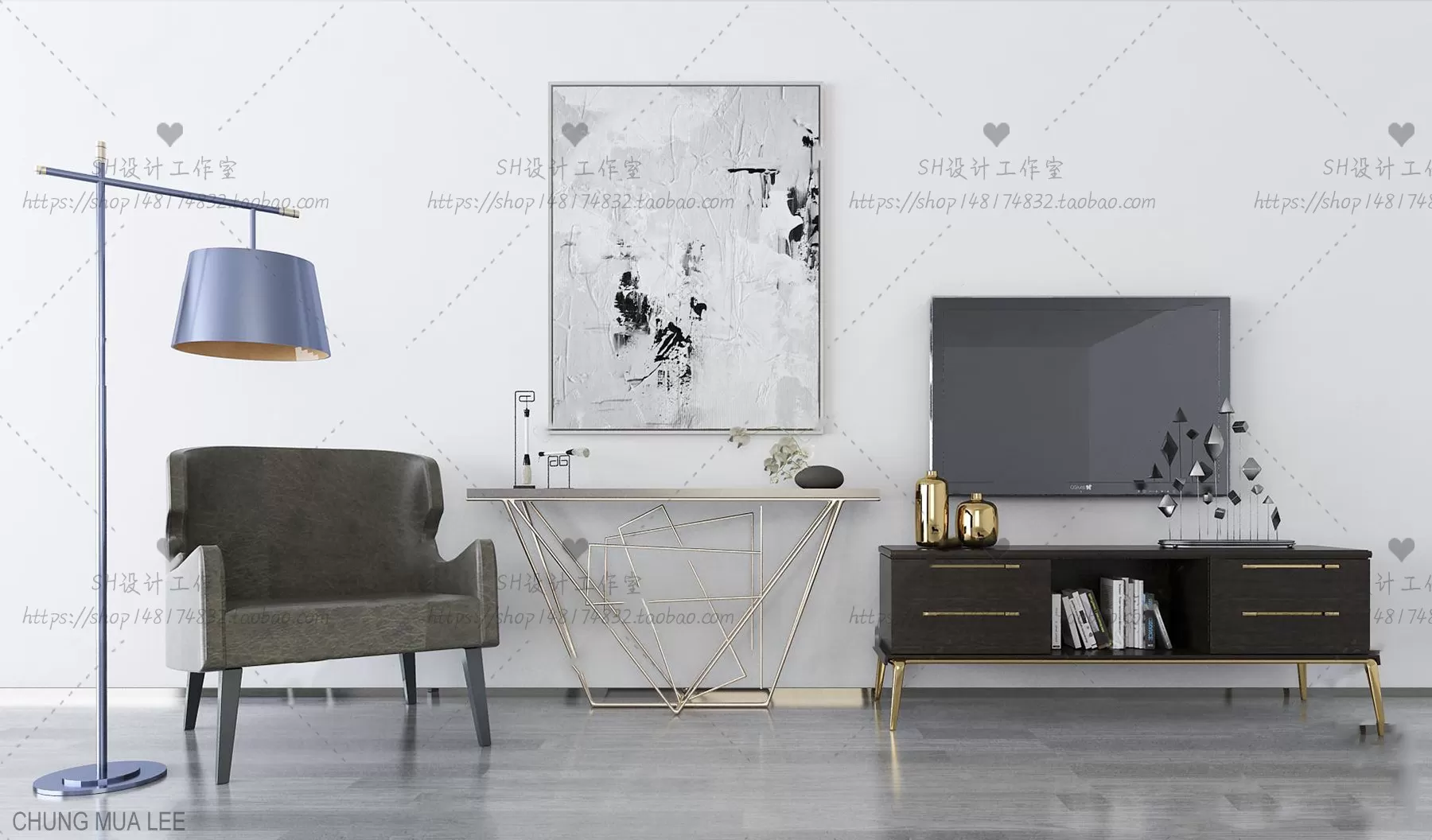 DECOR HELPER – LIVINGROOM – SIDEBOARD 3D MODELS – 77