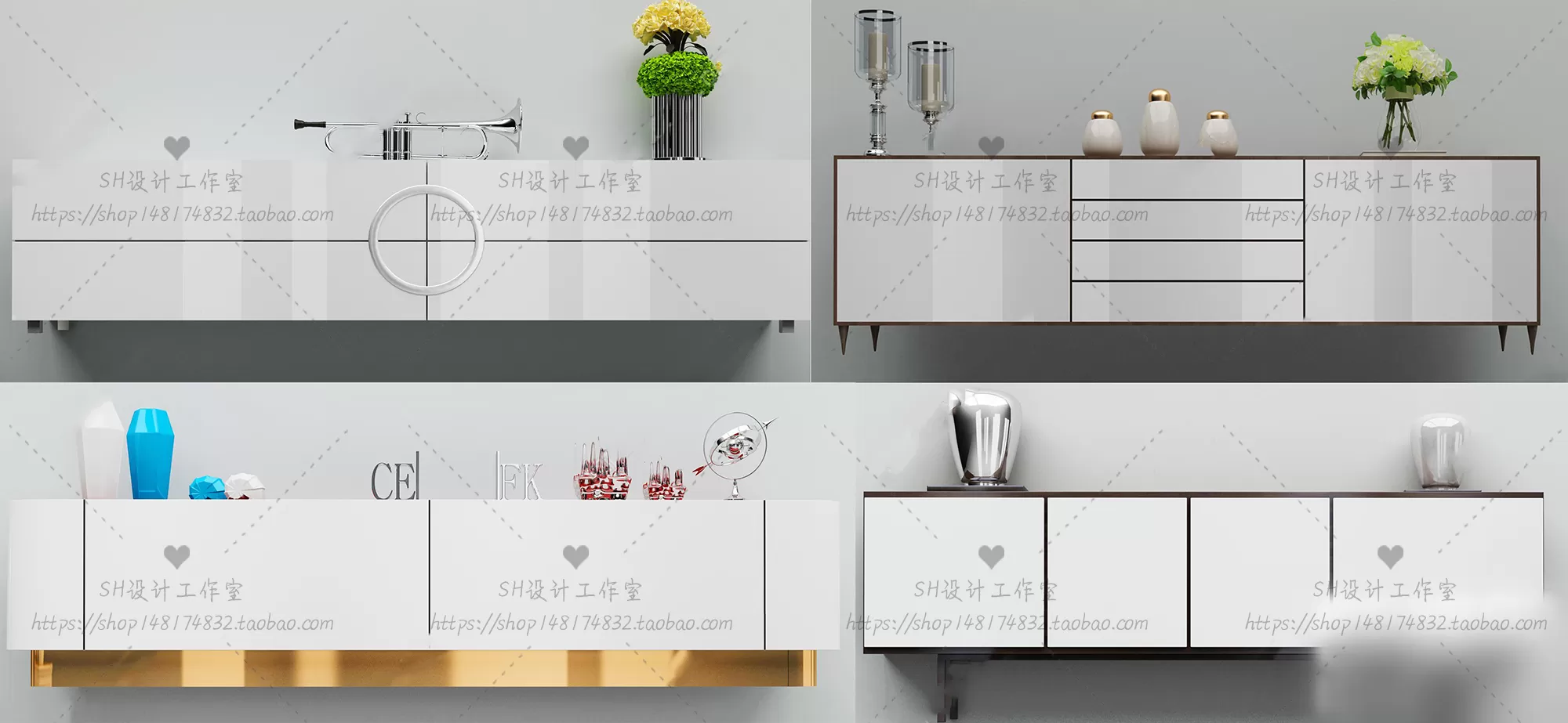 DECOR HELPER – LIVINGROOM – SIDEBOARD – A 3D MODELS – 106