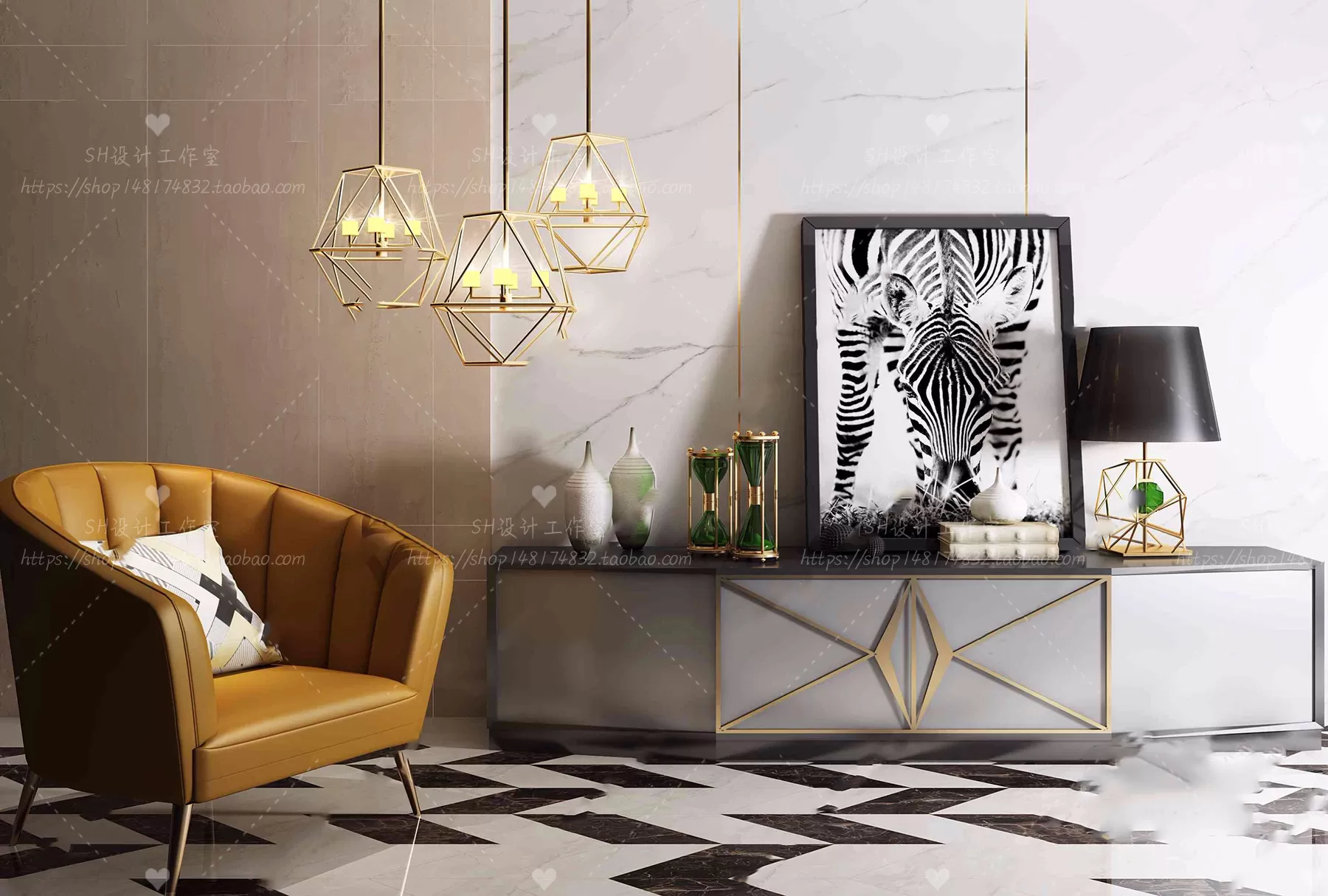 DECOR HELPER – LIVINGROOM – SIDEBOARD – A 3D MODELS – 107