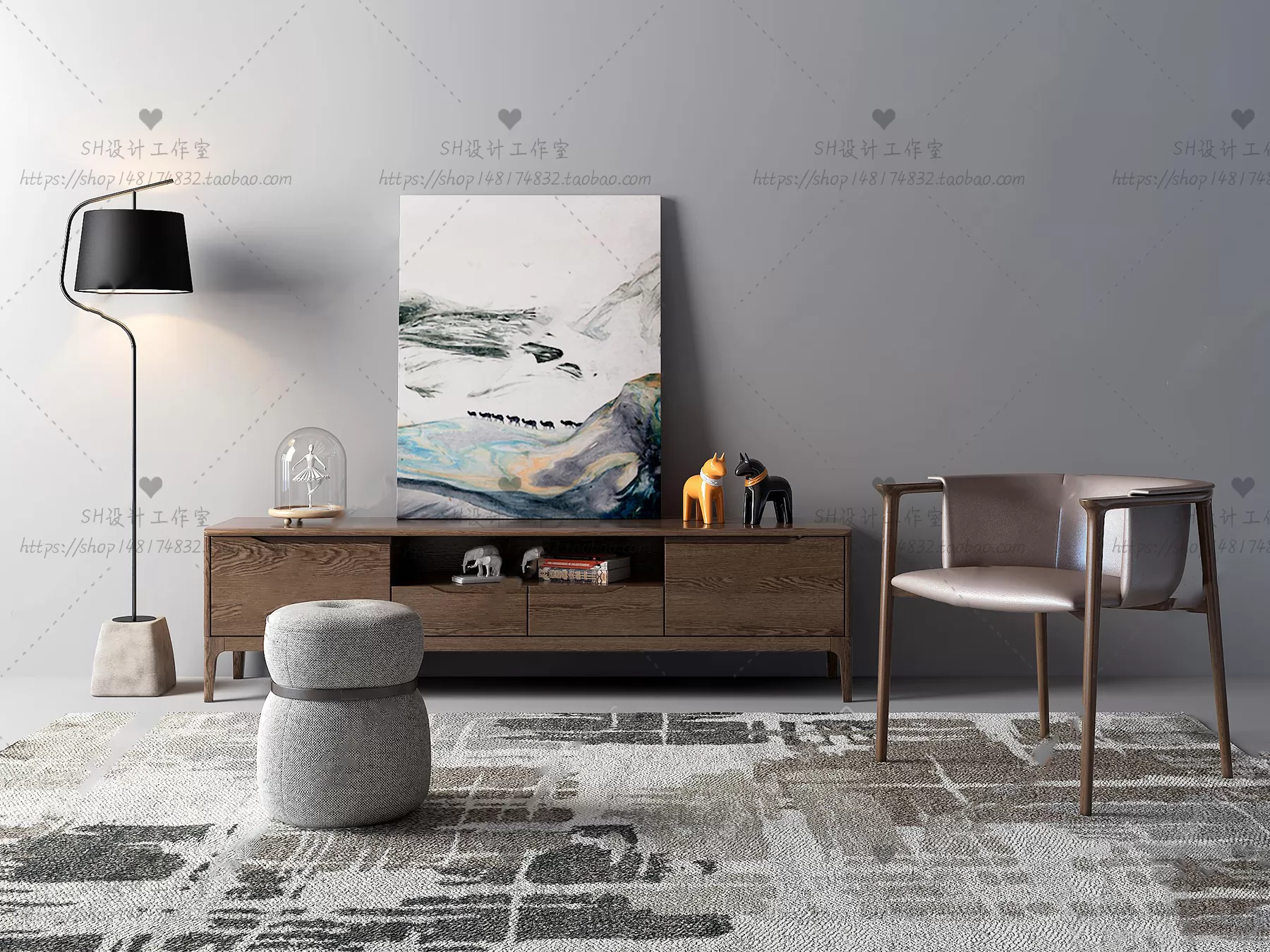 DECOR HELPER – LIVINGROOM – SIDEBOARD – A 3D MODELS – 69