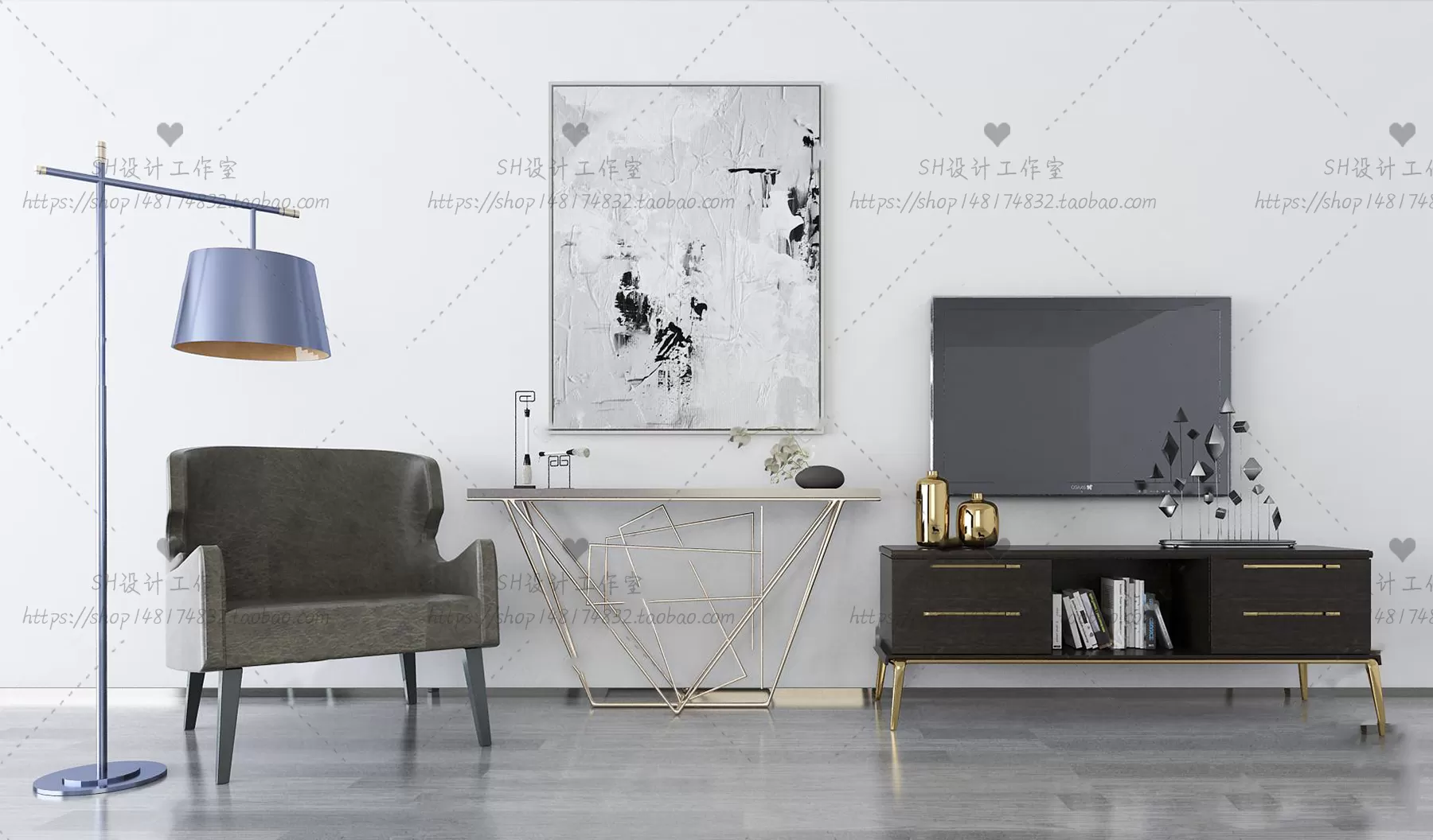 DECOR HELPER – LIVINGROOM – SIDEBOARD – A 3D MODELS – 75