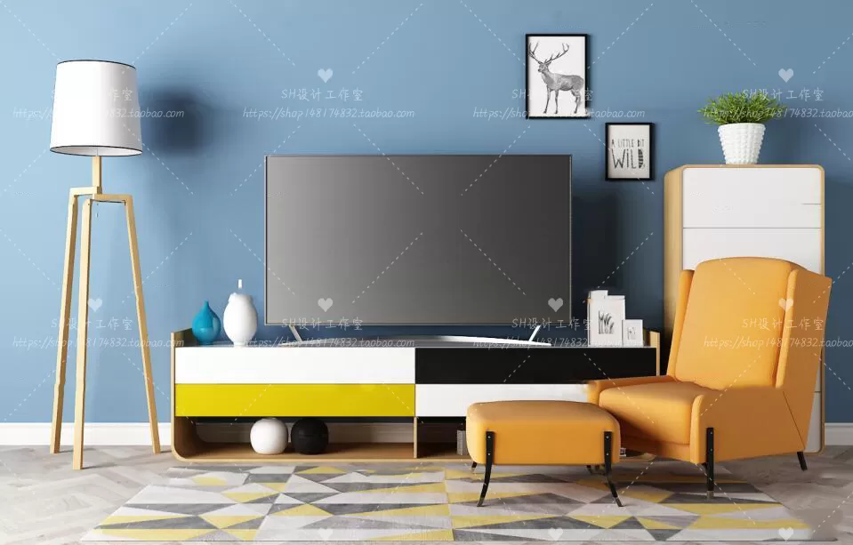 DECOR HELPER – LIVINGROOM – SIDEBOARD – A 3D MODELS – 82