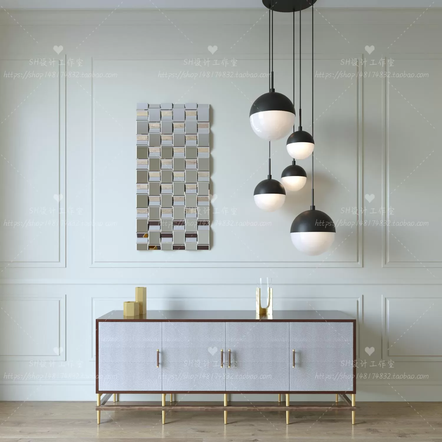 DECOR HELPER – LIVINGROOM – SIDEBOARD – A 3D MODELS – 85