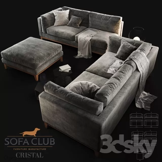 DECOR HELPER – LIVINGROOM – SOFA – LONG 3D MODELS – 153