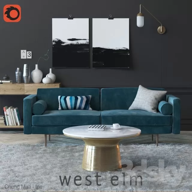 DECOR HELPER – LIVINGROOM – SOFA – LONG 3D MODELS – 156