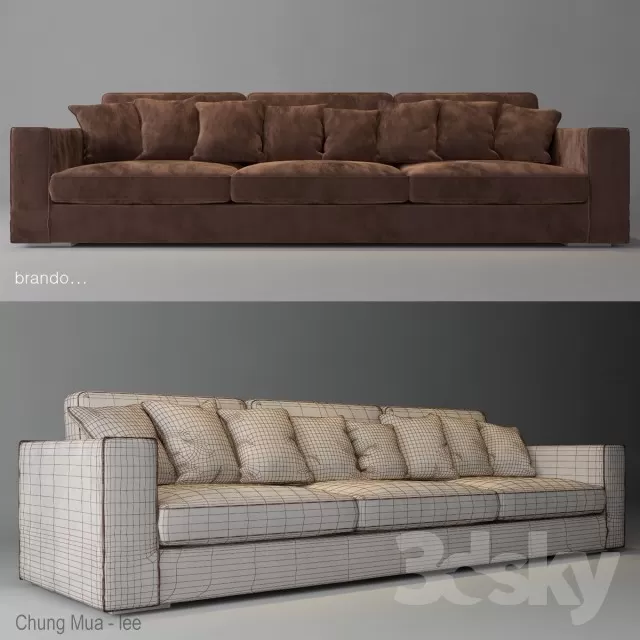 DECOR HELPER – LIVINGROOM – SOFA – LONG 3D MODELS – 195